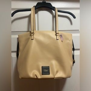 Victoria’s Secret Medium Tote Bag-Tan/Black/Gold-NEW, With Tags